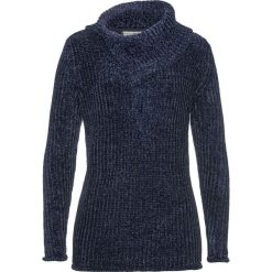 Sweter z szenili bonprix ciemnoniebieski. Niebieskie swetry klasyczne damskie marki ARTENGO, z elastanu, ze stójką. Za 89,99 zł.