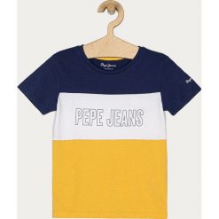 Pepe Jeans - T-shirt dziecięcy Harvey 104-180 cm. Niebieskie t-shirty chłopięce Pepe Jeans, z nadrukiem, z bawełny, bez rękawów. Za 139,90 zł.