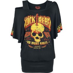 Rock Rebel by EMP When The Heart Rules The Mind Koszulka damska czarny. Czarne koszulki damskie Rock Rebel by EMP, s, z nadrukiem, rockowe, bez kołnierzyka, bez rękawów. Za 62,90 zł.