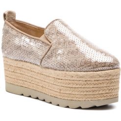 Espadryle GUESS - Genisis FL6GEN FAL14 BROWN. Brązowe espadryle damskie Guess, z aplikacjami, ze skóry ekologicznej, bez obcasa, na koturnie. W wyprzedaży za 389,00 zł.