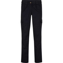 Spodnie chino ze stretchem, z naszywanymi kieszeniami bonprix czarny. Czarne spodnie damskie bonprix, bez wzorów. Za 99,99 zł.