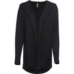 Kardigan dresowy bonprix czarny. Niebieskie kardigany damskie marki bonprix, z nadrukiem. Za 59,99 zł.