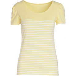 Żółty T-shirt Softy. Żółte t-shirty damskie Multu, s, bez wzorów, bez kołnierzyka. Za 9,99 zł.