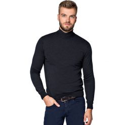 Golf Antracytowy Sterling. Szare swetry męskie LANCERTO, m, bez wzorów, z bawełny, eleganckie, z golfem, bez kaptura. Za 199,90 zł.
