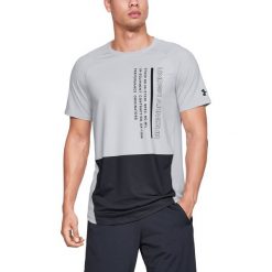 Under Armour MK-1 Colourblock Koszulka Szary. Szare podkoszulki męskie Under Armour, l, z nadrukiem, z elastanu, z krótkim rękawem. Za 188,95 zł.