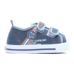 Niebieskie Trampki Loving Stars. Niebieskie buty sportowe chłopięce Born2be, z materiału, z okrągłym noskiem. Za 49,99 zł.