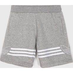 Adidas Originals - Szorty dziecięce 128-176 cm. Szare spodenki chłopięce adidas Originals, z nadrukiem, z elastanu, sportowe. W wyprzedaży za 79,90 zł.