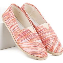 Espadryle damskie: Prążkowane espadryle Merg pomarańczowe