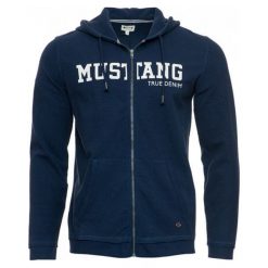 Mustang Bluza Męska M Ciemnoniebieska. Niebieskie bluzy męskie Mustang, m, bez wzorów, bez kołnierzyka, bez rękawów, bez kaptura. Za 339,00 zł.