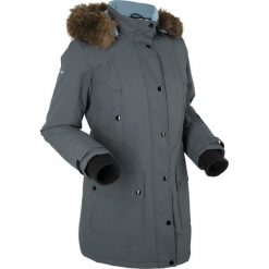 Kurtka outdoorowa z kapturem bonprix antracytowy. Szare kurtki damskie marki bonprix, s, bez wzorów, z kapturem. Za 269,99 zł.