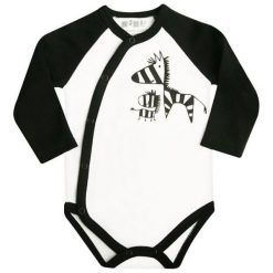 Nini Chłopięce Body 68 Biały/Czarny. Czarne body niemowlęce marki Nini, z motywem zwierzęcym, z tkaniny. Za 33,00 zł.