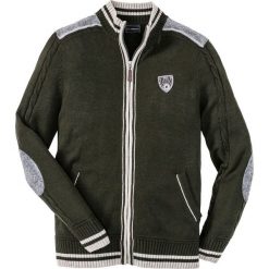 Swetry rozpinane męskie: Sweter rozpinany w ludowym stylu Regular Fit bonprix nocny oliwkowy