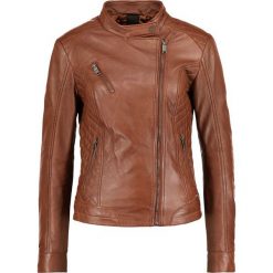 Maze SALLY Kurtka skórzana cognac. Brązowe kurtki damskie marki Maze, xs, bez wzorów, ze skóry, bez kaptura. Za 599,00 zł.
