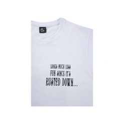 Looks much less fun T-shirt. Białe t-shirty męskie s, z nadrukiem, klasyczne. Za 89,00 zł.