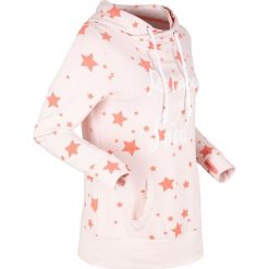 Lekka bluza z kapturem w gwiazdki, długi rękaw bonprix pastelowy jasnoróżowy melanż. Różowe bluzy damskie marki bonprix, bez wzorów, z długim rękawem, długie, z kapturem. Za 109,99 zł.