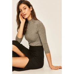 Answear - Bluzka. Szare bluzki damskie ANSWEAR, s, bez wzorów, z elastanu, z golfem, bez rękawów. Za 69,90 zł.