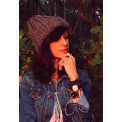 Brązowa czapka beanie z wełną. Brązowe czapki zimowe damskie marki Pakamera, z wełny. Za 105,00 zł.