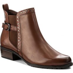 Botki CAPRICE - 9-25420-29 Cognac Nappa 303. Brązowe botki damskie na obcasie marki Caprice, z materiału. W wyprzedaży za 249,00 zł.