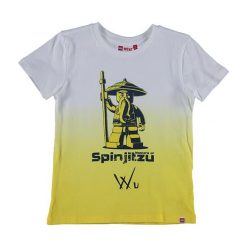 T-shirty chłopięce z nadrukiem: Koszulka „Thomas” w kolorze biało-żółtym