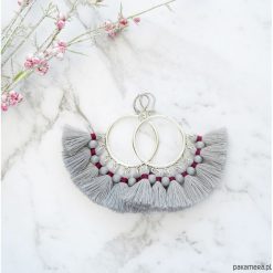 Kolczyki z chwostami Boho Big - Silver. Szare kolczyki damskie marki Pakamera. Za 129,00 zł.