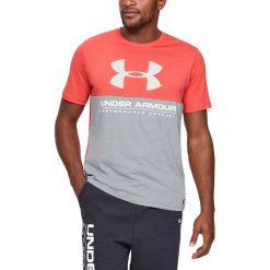 Under Armour Performance Koszulka Czerwony Szary. Szare podkoszulki męskie Under Armour, s, bez wzorów, z bawełny, z krótkim rękawem. Za 119,95 zł.
