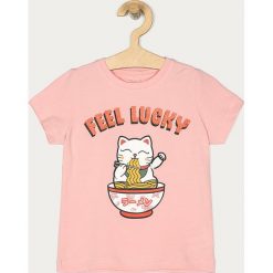 Name it - T-shirt dziecięcy 80-110 cm. Bluzki dziewczęce Name it, z nadrukiem, z elastanu, z okrągłym kołnierzem, z krótkim rękawem, krótkie, bez kaptura. Za 69,90 zł.