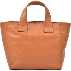Torebki klasyczne damskie: Skórzana torebka w kolorze koniaku – 35 x 24 x 12 cm