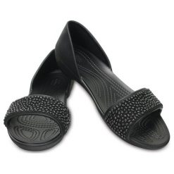 Crocs Sandały Damskie Crocslina Embellish Dorsay Flat, Black/Black w6 (36,5). Czarne sandały damskie marki Crocs, w paski. W wyprzedaży za 146,00 zł.