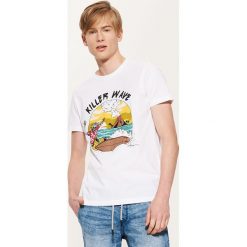 T-shirty męskie: T-shirt z zabawną grafiką – Biały