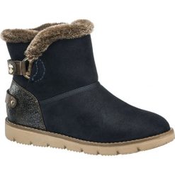 Botki damskie Tom Tailor niebieskie. Niebieskie botki damskie marki Tom Tailor, z materiału. Za 239,90 zł.