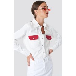 Koszule wiązane damskie: Calvin Klein Koszula Western Lean Contrast - White