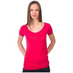 Pepe Jeans T-Shirt Damski Kate S Czerwony. Czerwone koszulki damskie marki Pepe Jeans, s, bez wzorów, z jeansu, bez kołnierzyka, bez rękawów. W wyprzedaży za 80,00 zł.