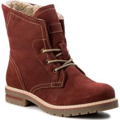 Botki LASOCKI - WI16-AVILA-03 Czerwony. Czerwone botki damskie na obcasie Lasocki, z nubiku. Za 229,99 zł.