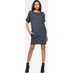 G-Star Raw - Sukienka. Niebieskie sukienki damskie G-Star RAW, na co dzień, s, bez wzorów, z bawełny, retro, z okrągłym kołnierzem, z krótkim rękawem, krótkie, mini, proste. Za 329,90 zł.
