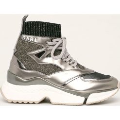 Karl Lagerfeld - Buty. Szare buty sportowe damskie KARL LAGERFELD, bez wzorów, ze skóry, sportowe. W wyprzedaży za 679,90 zł.