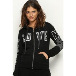 Bluzy damskie: Czarna Bluza Lovin Hood