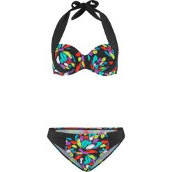 Bikini na fiszbinach (2 części) bonprix zielony z nadrukiem. Zielone stroje kąpielowe dwuczęściowe damskie marki bonprix, z nadrukiem. Za 59,99 zł.