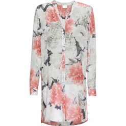 Długa bluzka bonprix biel wełny - pudrowy beż z nadrukiem. Białe bluzki longsleeves bonprix, z nadrukiem, z wełny. Za 109,99 zł.