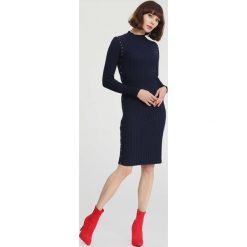 Granatowa Sukienka Powder Grey. Niebieskie sukienki dzianinowe other, na jesień, l. Za 89,99 zł.