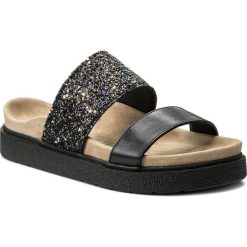 Klapki INUIKII - Double Band Glitter 2050 Black. Czarne klapki damskie marki Inuikii, bez wzorów, ze skóry, bez obcasa. W wyprzedaży za 359,00 zł.