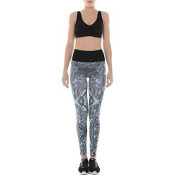 Legginsy: Modelujące legginsy funkcyjne w kolorze czarno-niebieskim