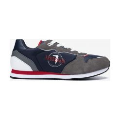Trussardi Jeans Tenisówki Niebieski. Niebieskie trampki męskie Trussardi Jeans, bez wzorów, z jeansu, bez zapięcia. Za 585,95 zł.