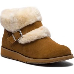 Buty EMU AUSTRALIA - Oxley Fur Cuff W11698 Chestnut. Pomarańczowe kozaki damskie EMU Australia, z wełny, bez obcasa, bez zapięcia. W wyprzedaży za 269,00 zł.
