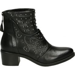 Botki - 226221 NERO. Żółte botki damskie skórzane marki Venezia. Za 499,00 zł.