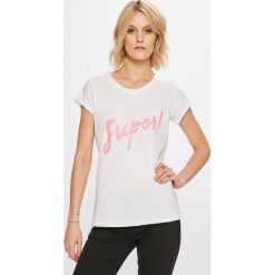 Answear - Top. Szare topy damskie ANSWEAR, s, z nadrukiem, z bawełny, z okrągłym kołnierzem. W wyprzedaży za 39,90 zł.