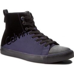 Trampki CALVIN KLEIN JEANS - Ajax S0495 Indigo/Black. Niebieskie trampki męskie marki Calvin Klein Jeans, z jeansu, za kostkę, na sznurówki. W wyprzedaży za 309,00 zł.