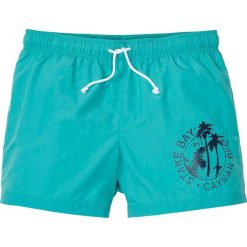 Szorty plażowe bonprix matowy turkusowy z nadrukiem. Zielone spodenki i szorty męskie bonprix, na plażę, xl, z nadrukiem. Za 54,99 zł.
