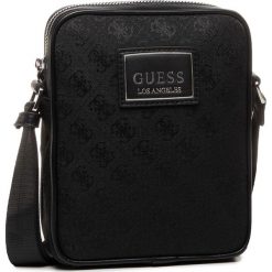 Saszetka GUESS - Dan Logo (Jacquard) HMDNLJ P0217 BLA. Czarne torby męskie skórzane Guess, z aplikacjami, z materiału, młodzieżowe. W wyprzedaży za 219,00 zł.
