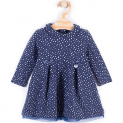 Sukienka. Niebieskie sukienki dziewczęce z falbanami PRINCESS, z bawełny, z długim rękawem, długie. Za 49,90 zł.