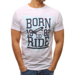 T-shirty męskie z nadrukiem: T-shirt męski z nadrukiem biały (rx2654)